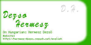 dezso hermesz business card
